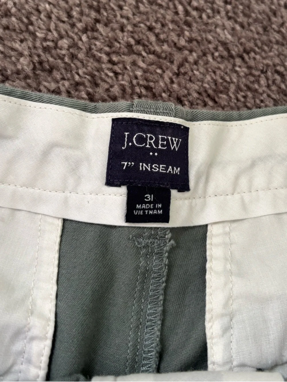 J. Crew Olive Flat-Front Chino Shorts